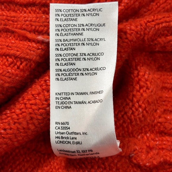 Maeve by Anthropologie Orange Knit Sweater Puff Sleeve‎ Pullover Women L Classic - Picture 8 of 11